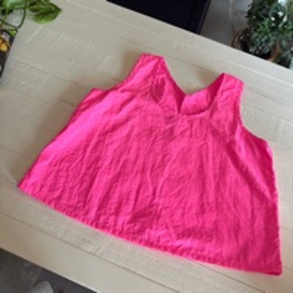 Vintage 1980s Women's Unbranded Tank Top M neon Pink